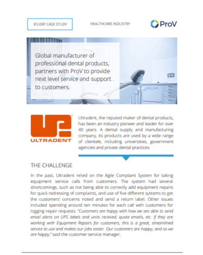 Ultradent Customer Service IFS Applications ERP Case Study